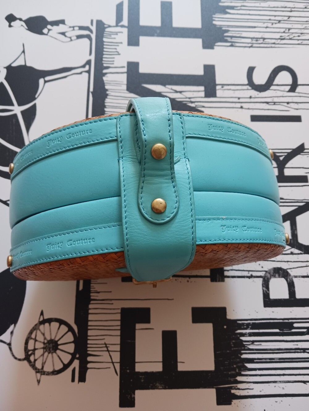 Vintage Juicy Couture Wicker/ Leather  Habdbag - Picture 10 of 15